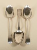 A pair of George III silver table spoons, Thomas Nash I, London 1787,