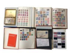 Several stamp albums and contents, box of loose stamps, etc.
