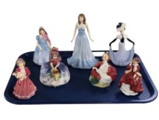 Six various Royal Doulton figurines including Wendy, Gemstones Collection Aquamarine, Home Again,