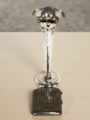A loaded silver trumpet vase, height 18.