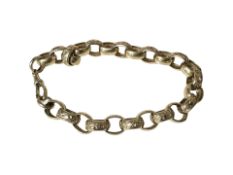 A gold-plated bracelet with hallmarked 9ct gold Albert chain style clasp.