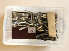 A large quantity of EPNS and stainless steel cutlery, collectors spoons, etc.