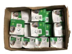 A large quantity of stainless steel clamps.