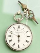 A silver open face key wound centre seconds pocket watch signed J Hargreaves & Co, Liverpool,