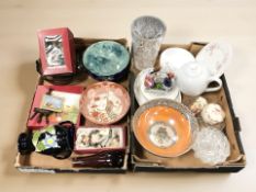 Ceramics including a Newhall lustre fruit bowl, a Japanese Kutani porcelain bowl, etc,