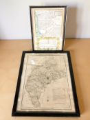 A 17th century engraved and hand coloured map of the road from Tynemouth to Carlisle,