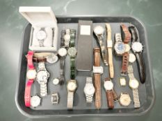 A group of vintage and later mainly gent's watches including Seiko, Meritex, Smiths,