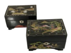 Two Japansese export lacquered jewellery boxes,