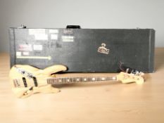 A Diamond Special bass guitar, with driftwood body,