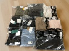 A group of H&M and New Look women's clothing including high waist jeans, woolen tops, etc,