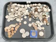 A collection of Victorian and later British coins including crowns, pre-decimal,