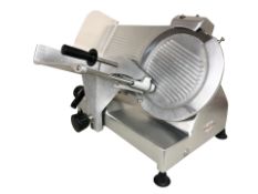 An Omega stainless steel commercial slicer