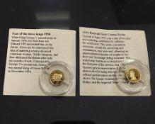 Two 14ct gold coins, each 0.