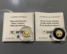 Two 14ct gold coins, each 0.