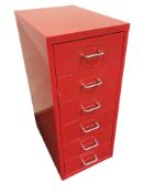 An enamelled metal index chest,