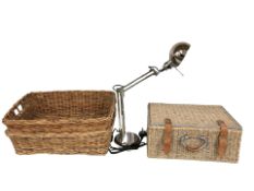 A group of wicker hampers and baskets,