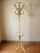 A bentwood hat and coat stand, height 183 cm.