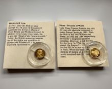 Two 14ct gold coins, each 0.