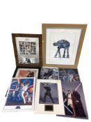A group of photographs and posters of various actors, some signed including The History Boys,