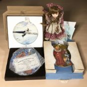 A group of Bradex collector's plates, doll, etc.