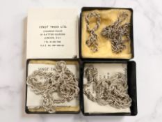 Two Vingt Trois Ltd silver rope twist necklaces, a matching bracelet,