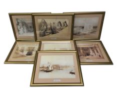A group of seven colour prints after David Roberts depicting Egyptian temples.