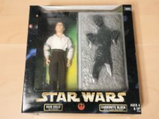 A Kenner Star Wars Action Collection figurine set Han Solo as Prisoner with Carbonite Block,