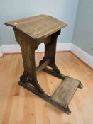 A Victorian oak church kneeling table, width 51 cm.