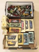 A group of boxed Matchbox classic cars and delivery vans, further Lesney unboxed die cast cars.