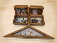Five dolls house diorama,