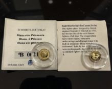 Two 14ct gold coins, each 0.