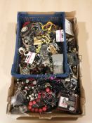A quantity of modern costume jewellery including numerous bead necklaces, pairs of earrings,