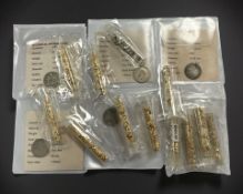 Five various silver coins, weight overall 7.