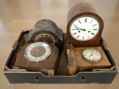 Four various mantel clocks.