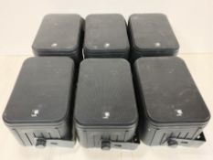 Six 2 way mini box speakers