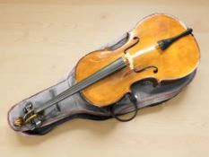 A modern Stentor cello with two-piece 29.5