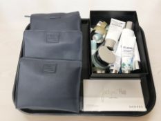 Three Liberty bathroom bags and contents,