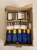 Five USB lightning cables and five bottles of Nivea sun screen.