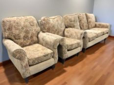 A contemporary three seater settee, length 186 cm,