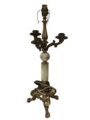 An onyx and gilt metal lamp base,