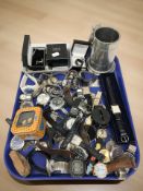 Assorted gent's wrist watches, novelty Mickey Mouse and Snoopy watches, cuff links,