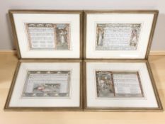 A set of four colour prints depicting sheet music, each 18 cm x 27 cm.