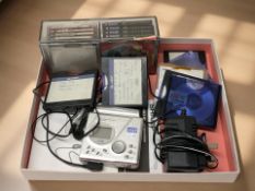 A Sharp MD-MT99 portable recorder, quantity of mini discs,