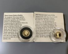 Three 14ct gold coins, each 0.