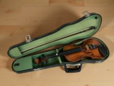 A modern violin with one-piece 13 inch back,