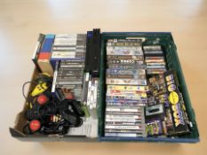 Sony Playstation 2, assorted Playstation and Xbox games, controllers, Harry Potter volume,