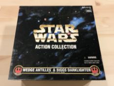 A Kenner Star Wars Action Collection Wedge Antilles and Biggs Darklighter in Rebel Pilot Gear