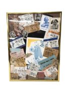 A framed montage of Bertram Mills circus tickets, 42 cm x 32 cm.