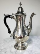 A George III silver coffee pot, John Langlands & John Robertson, Newcastle 1783, height 31cm.
