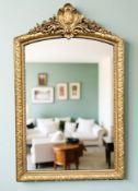 A 19th century French gilt wood and gesso overmantel mirror,
